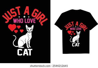 Cat Lover Girl Design – Minimalist Sphynx Cat Illustration