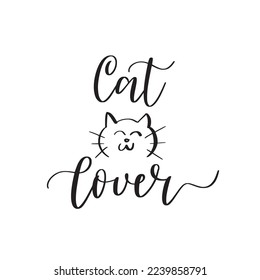 Cat lover hand-drawn pet owner doodle. Cute print