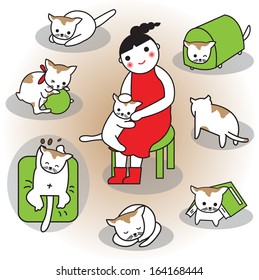 The cat lover illustration