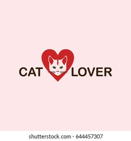 Cat Lover Logo Vector Template