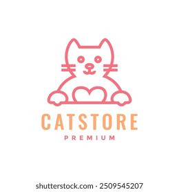 cat lover mascot cute cartoon logo design vector