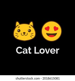 cat lover meow paw pet love smileys emoticons wo vintage sport best vector design illustration print poster