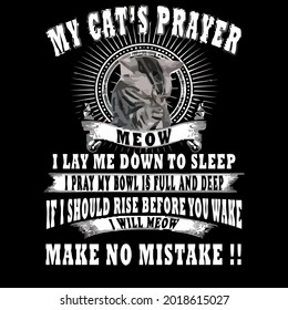 cat lover my cats prayer meow wo ank op art art design vector illustration for use in design and print poster canvas