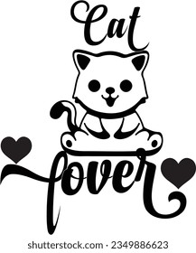 cat lover with patches for t-shirts and other uses