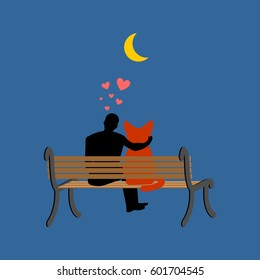 Cat lover sitting on bench. my kitty. Pet and guy. Romantic date