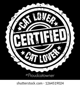 cat lover stamp vector design