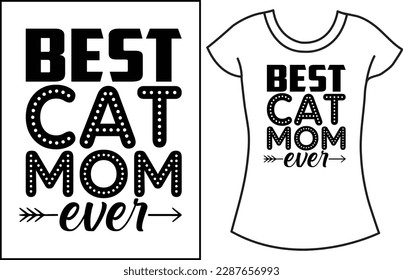 Cat lover SVG typography t shirt design. Cat gift t shirt for the family.