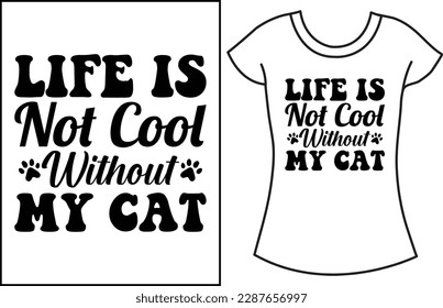 Cat lover SVG typography t shirt design. Cat gift t shirt for the family.