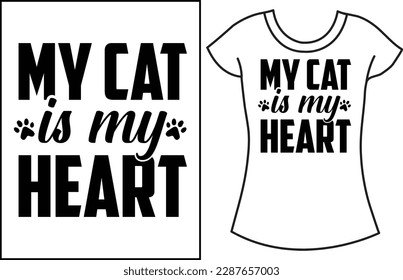 Cat lover SVG typography t shirt design. Cat gift t shirt for the family.