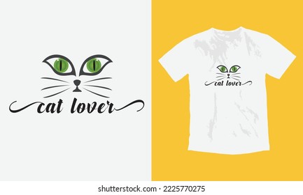 cat lover - t shirt design cat , pussy , meaw, pet 