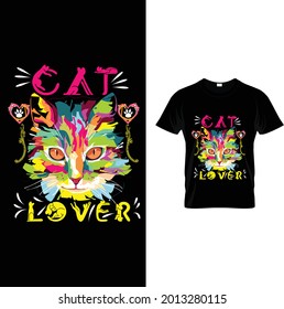 Cat Lover T-shirt Design for girls and kids