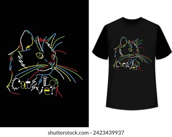 cat lover t-shirt design, cat t shirt design - meow t shirt, vector file
