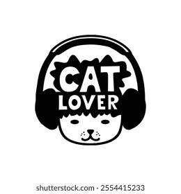 Cat lover typography vector illustration