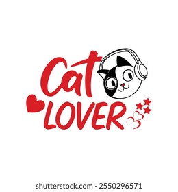 Cat lover vector illustration icon