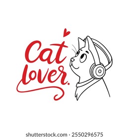 Cat lover vector illustration icon