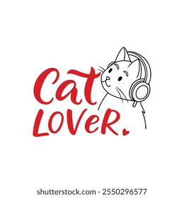 Cat lover vector illustration icon