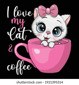 Cat lover Vector Illustration for T-shirt vector, Coffee Mug, Poster, Sticker, Pattern, Pillow Cover, Musk Design