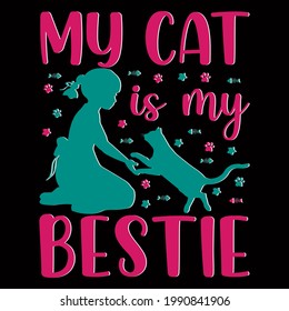 Cat lover Vector Illustration for T-shirt vector, Coffee Mug, Poster, Sticker, Pattern, Pillow Cover, Musk Design