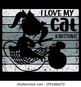 Cat lover Vector Illustration for T-shirt vector, Coffee Mug, Poster, Sticker, Pattern, Pillow Cover, Musk Design