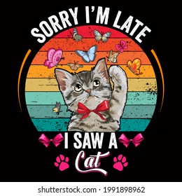 Cat lover Vector Illustration for T-shirt vector, Coffee Mug, Poster, Sticker, Pattern, Pillow Cover, Musk Design