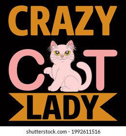 Cat lover Vector Illustration for T-shirt vector, Coffee Mug, Poster, Sticker, Pattern, Pillow Cover, Musk Design