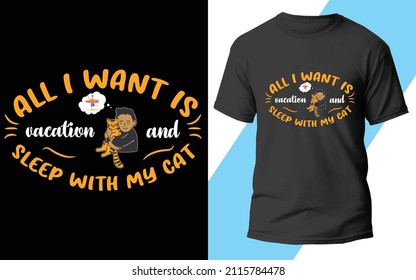 Cat Lover Vector T-shirt Design.