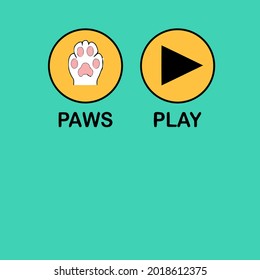 cat lovers animal paws controller console kitten wo wide neck vector design illustration print poster