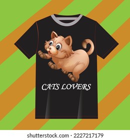 Cat lovers design template for print t-shirt fashion.