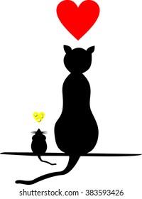 Cat loves mouse. Love may differ appear