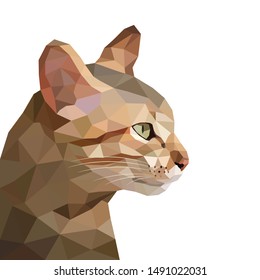 Cat low poly design. Polygonal art style. Modern geometric graphic. Triangle vector illustration.