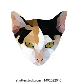 Cat low poly design. Polygonal art style. Modern geometric graphic. Triangle vector illustration.