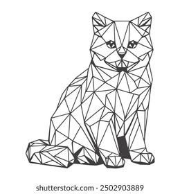 cat low poly triangle animal vector illustration template design