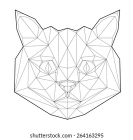 Cat. Low polygon linear vector illustration