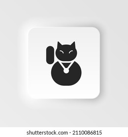 Cat, lucky neumorphic style vector icon. Simple element illustration from UI concept. Cat, lucky neumorphic style vector icon. Finance concept vector illustration.