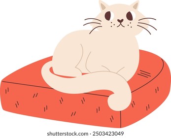 Gato acostado en la silla Ilustración vectorial