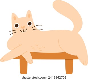 Katze liegt auf Stuhl-Vektorillustration