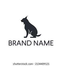 cat Lynx logo design vector template logotype