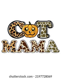 Cat mama Halloween funny tshirt design 