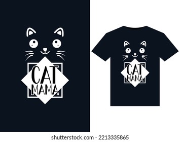 
Cat mama illustrations for print-ready T-Shirts design