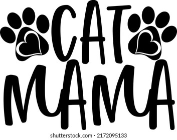 Cat Mama, Cat Mom, Cat Paw, Clipart, SVG Files, Cricut, Silhouette Cut Files