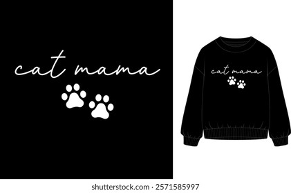 Cat Mama slogan vector illustration for t-shirt and other uses