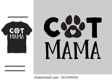 Cat mama t shirt design