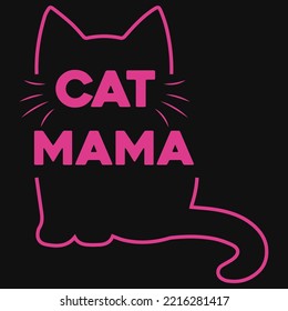 Cat mama tshirt design vector design 