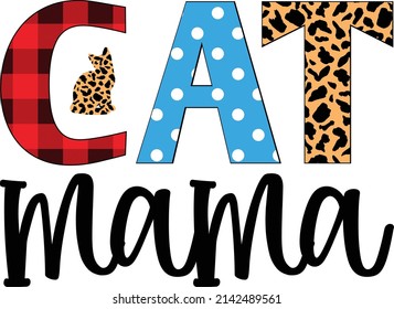 Cat Mama T-Shirt Sublimation Design