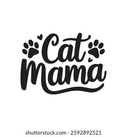 Cat mama typography silhouette t-shirt vector illustration