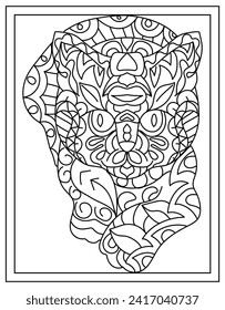 Cat mandala hand drawn vector design template 