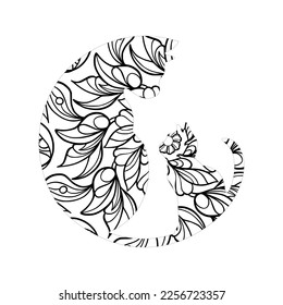 Katze Mandala, handgezeichnete Farbseite