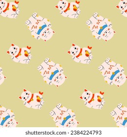 cat manekineko pattern - symbol success background