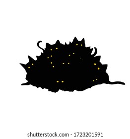 Cat many night look eye dangerous activity group