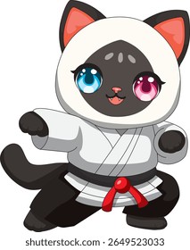 Cat Martial Art Kitty Taekwondo Vector